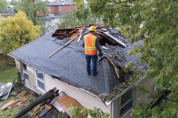 Damaged Roof After Storm Needs Immediate Repair
